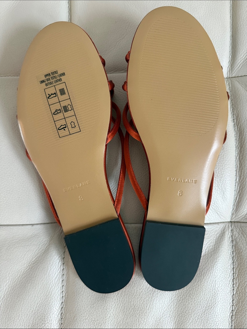 Everlane Satin Bow Slide Sandals in Rust - Picture 3 of 6